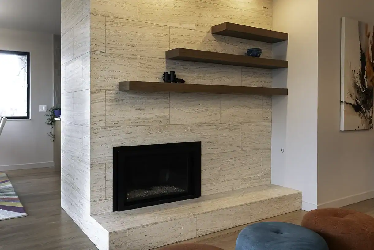 View Ridge fireplace feature wall