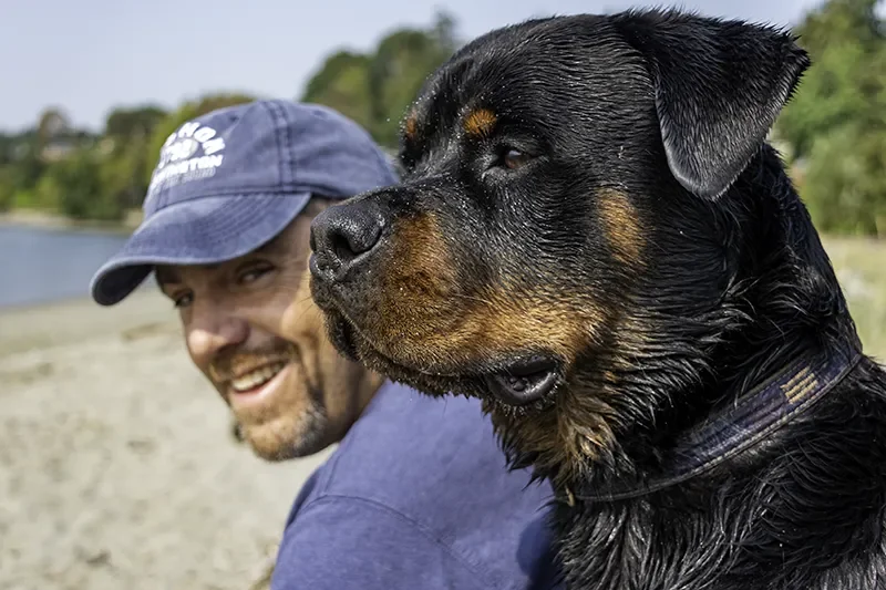 Tim and his beloved dog, Loki