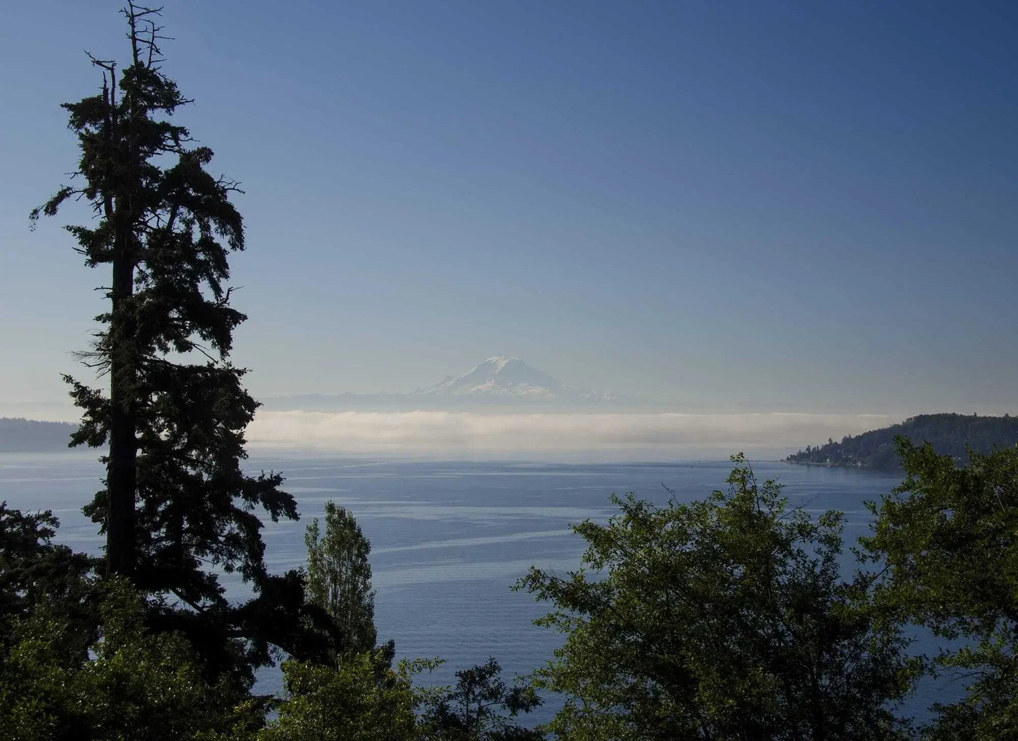 Incredible view of Mt. Rainier as seen from the deck, just outside the kitchen
