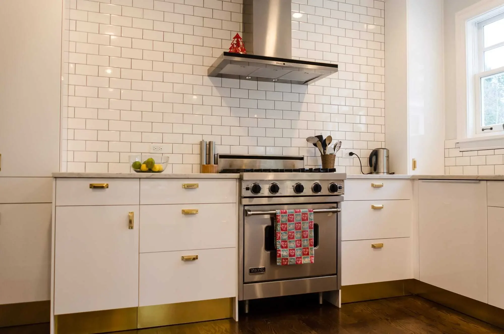 Applied brass toe-kicks