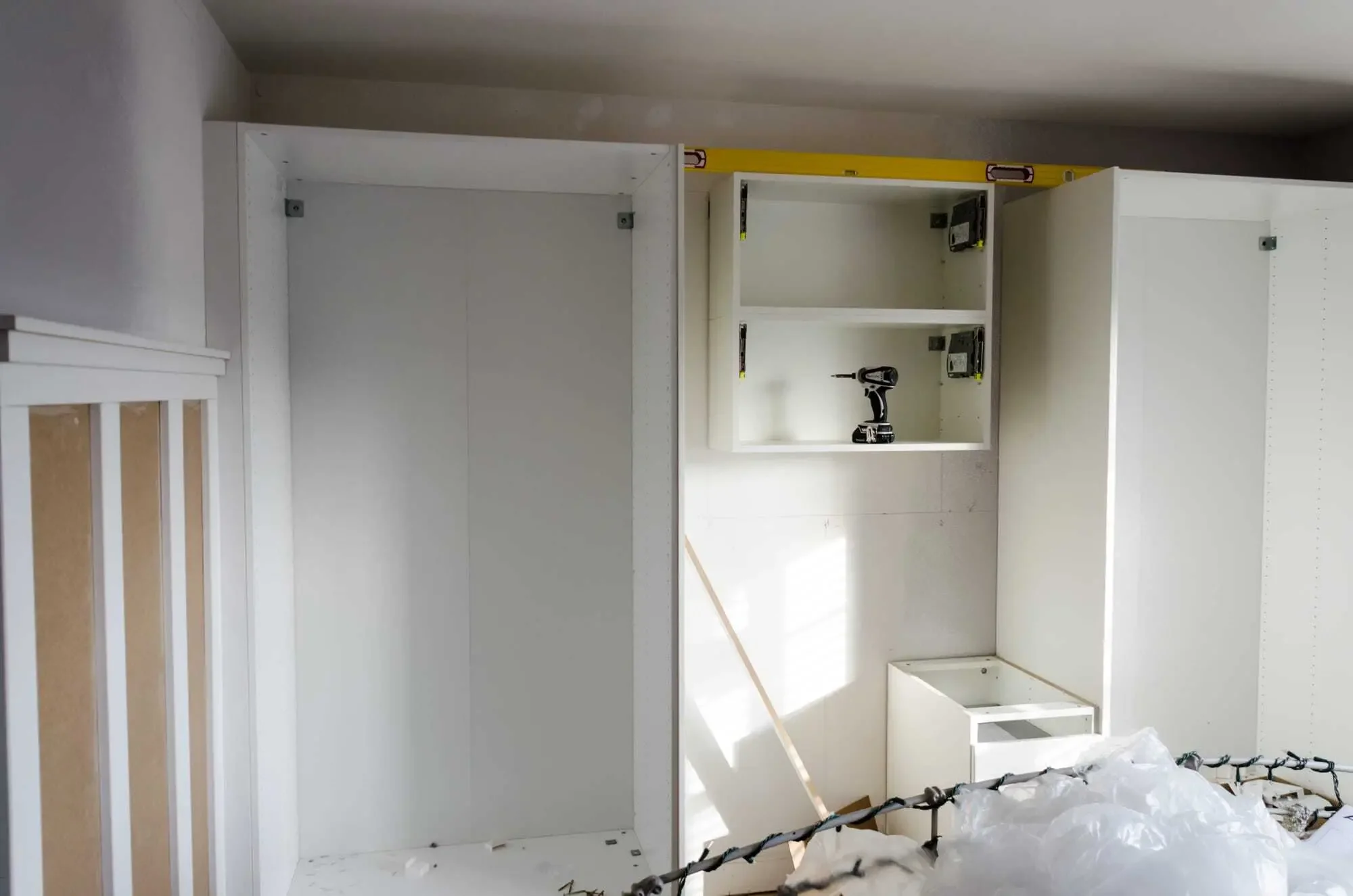 IKEA cabinet installation for the bedroom