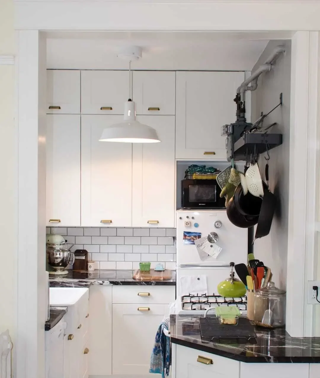 Stacked cabinets take advantage of high ceilings
